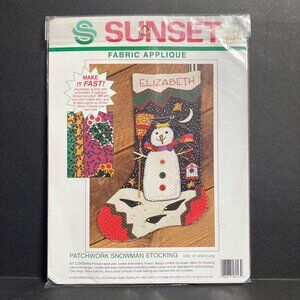 Dimensions Sunset Folk Art Patchwork Scarecrow Snowman Felt Stocking Kit 18043